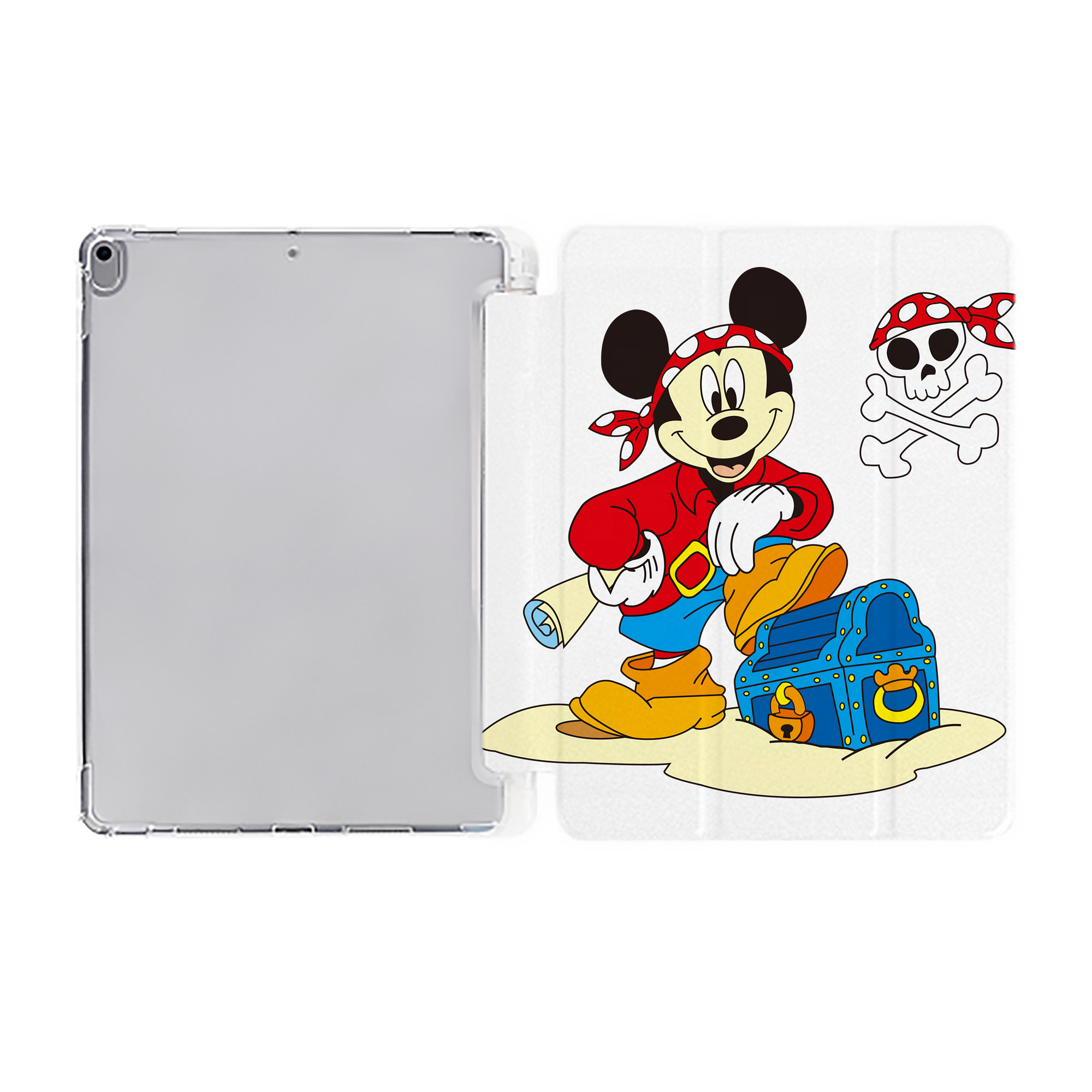 （画像用） ミッキーマウス Mickey Mouse IPad ケース ペン収納付き 三つ折りスタンド PUレザー×シリコン 対応機種9.5/10.5/10.9インチ
